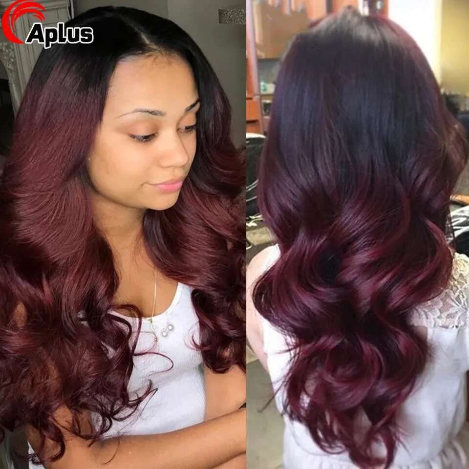 1B 99J/Bury 13X4 Body Wave Front Wigs For Women HD Transparent Lace Frontal Colored Red Human Hair Wig