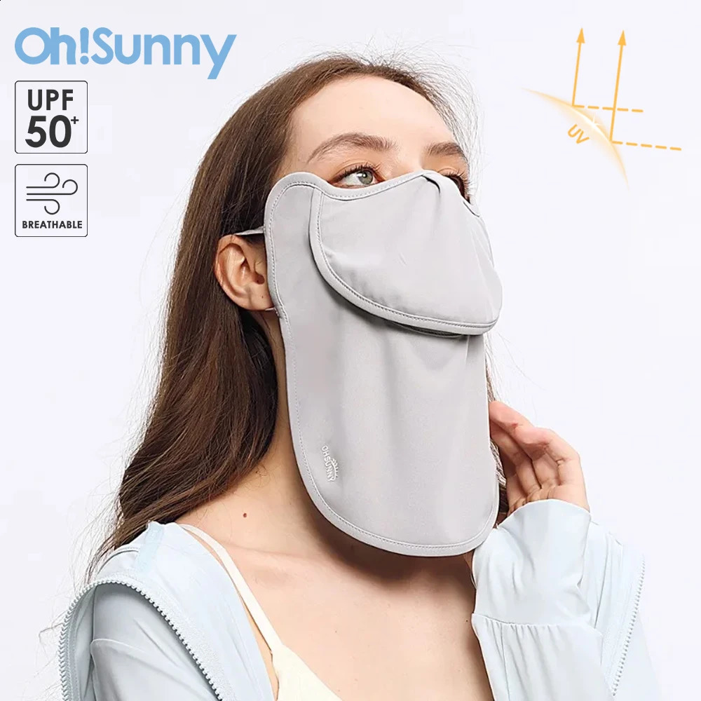 OhSunny Face Mask Protector Anti-UV Women Summer Sun Protective Scarf with Neck UPF2000 Soft Breathable Washable for Outdoors 250424