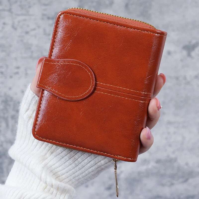 Aliwood 2024 Quality Leather Lady Brand Coin Zipper Female Short Wallet Women Split Small Purse