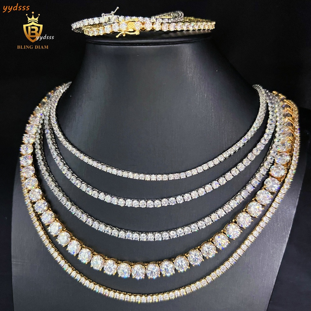 Fashion Brass 18K Gold Plated Fashion Wholesale Chain AAAAA+ Moissanite Cubic Moissanite Tennis Bracelet and Necklace