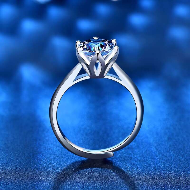 Factory Direct Supply S925 Sterling Silver Moissanite Eternity Wedding Jewelry Womens Gift Ring