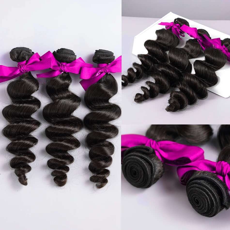 30 34 Inch Loose Wave 100% Human Hair Burmese Raw Virgin Deep Curly 3/4 Bundles Extensions Double Weft Wholesale