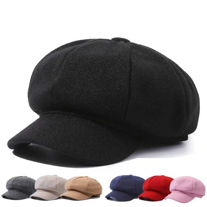 Woolen Solid Color Beret Autumn and Winter Windproof Hats Fashion Outdoor Cotton Hat Mens and Womens Universal Caps MZr09 J251125
