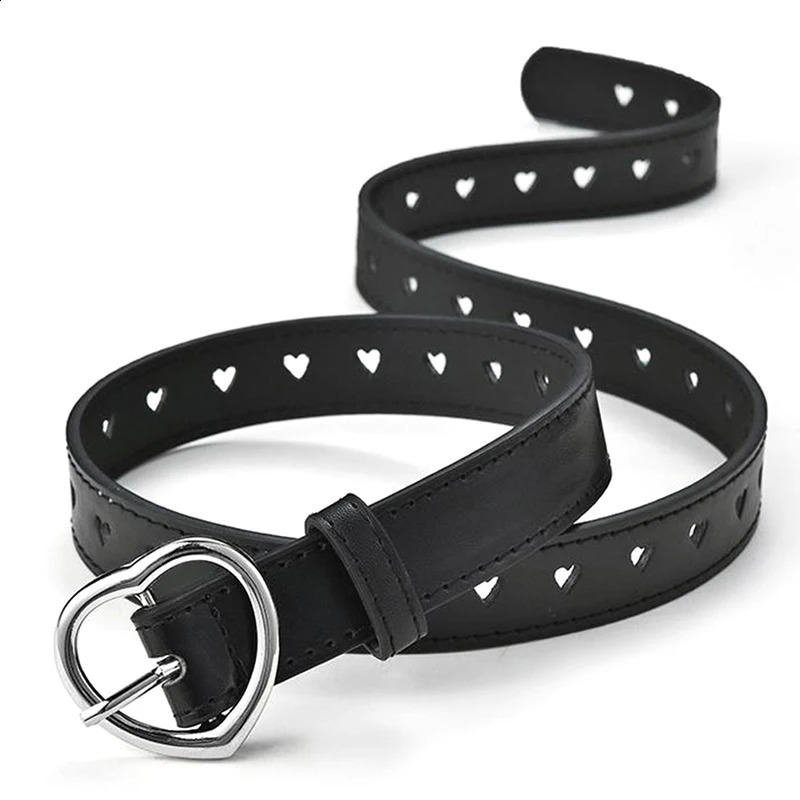 Ins style skeleton with womens love buckle simple version fashionable and personalized with the same denim strap 250422
