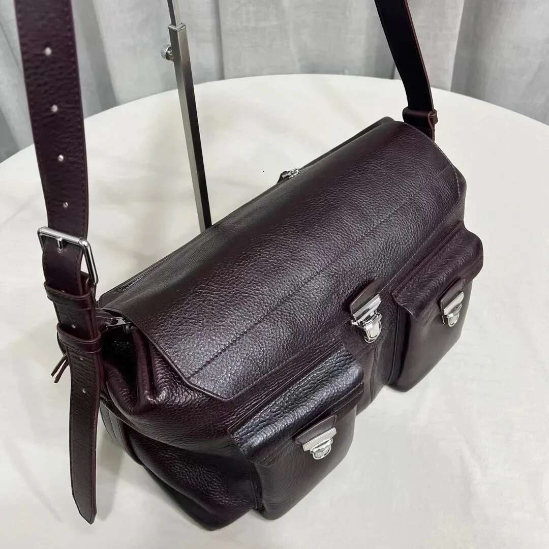 Brand Original Messenger First Layer Vegetable Tanned Cowhide Motorcycle Men And Women Crossbody Shoulder Bag