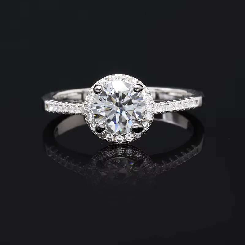 Fine Engagement Wedding Colored Diamond Jewelry Silver 925 Green Moissanite Ring for Women