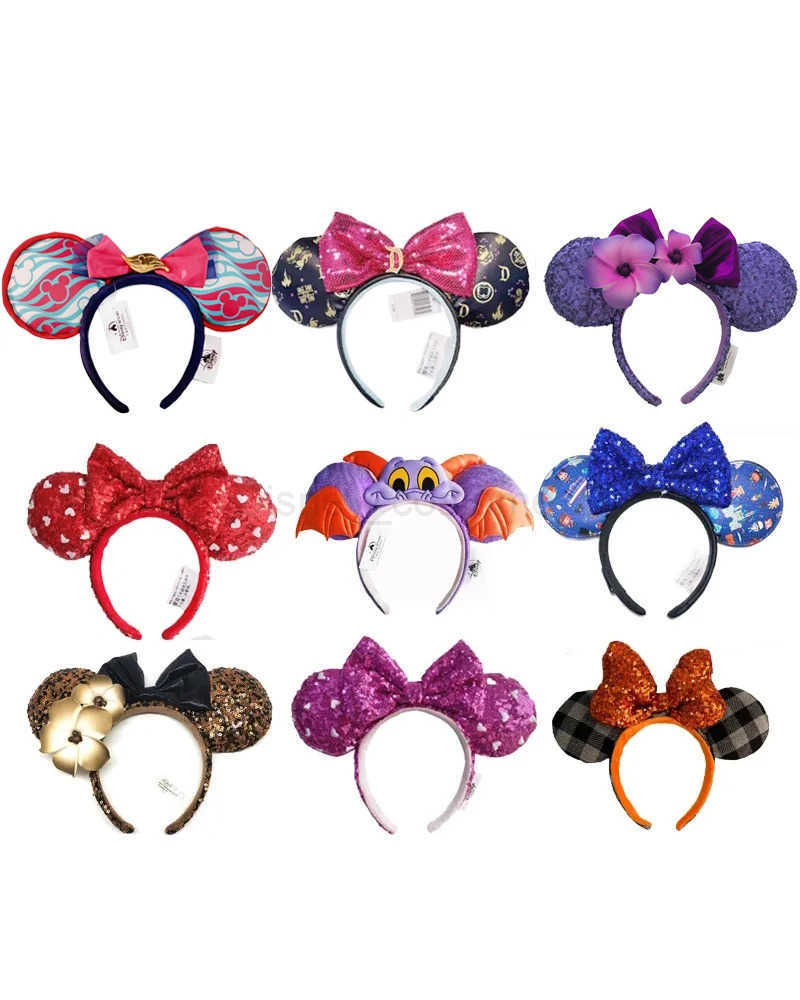 Disney 2023 Disneymini Earrings Womens Disneyland Mickey Glitter Birthday Gift Party Role Playing Hair Accessories Barbecue Gift X250425