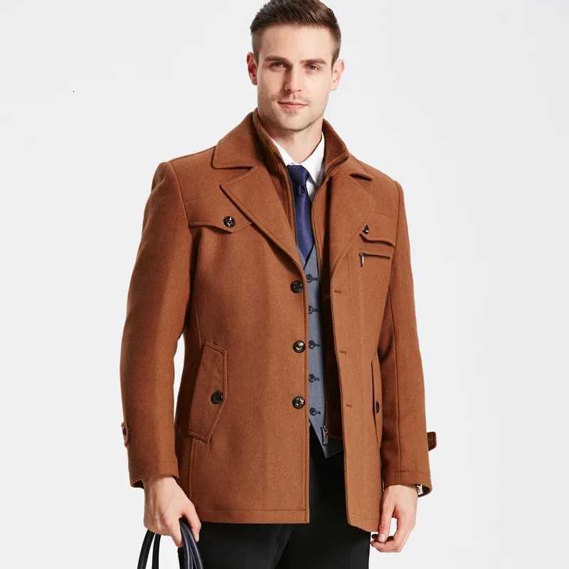 MRMT 2024 Brand New Mens Wool Windbreaker Middle Long Mens Wool Coat Mens Windbreaker Coat Outer Wear Clothing GarmentT251125