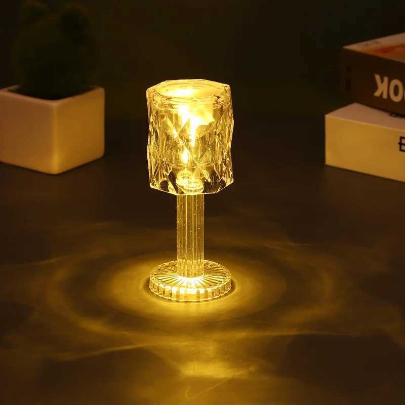 Mini Crystal Table Lamp Color Changing Battery Bedsides Lamp Night Light For Table Dinner Bar Bedroom Party Christmas LED NightM251125