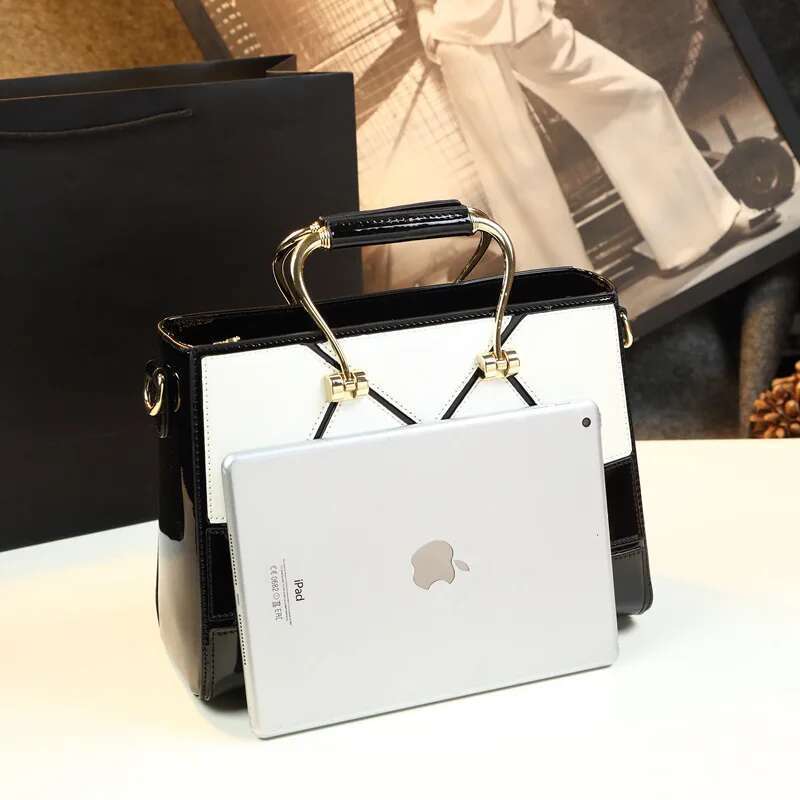 Spring new patent leather geometric dia ing handbag banquet dress one-shoulder cross-body fashion women's bag