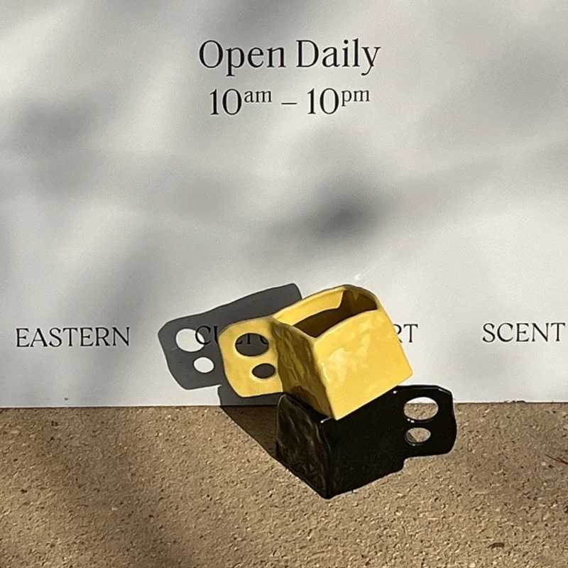 Irregular Creative Mug Handhold Ceramic Square Lovers Water Cup Coffee Cup Small Crowd Nordic Ins Style Y251125