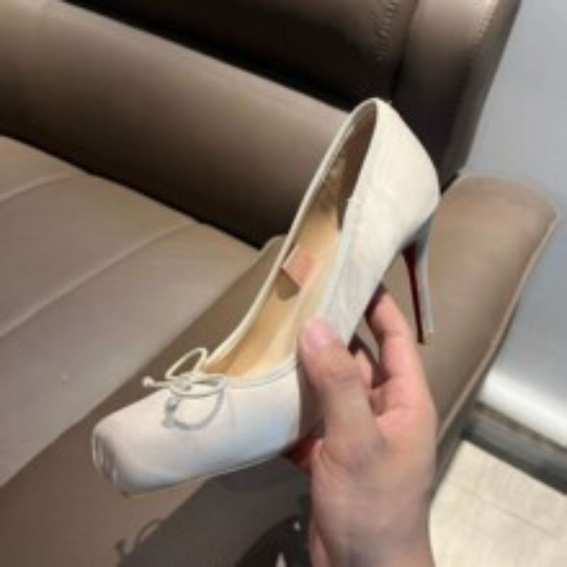 Women's Square Toe Bow High Heels, Platform Stiletto Dress Shoes for Evening Party (Black/White)---168-3