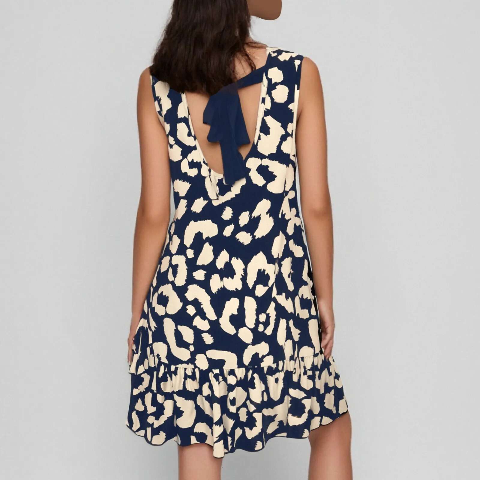 Dongdumaoyi Sleeveless Mini Dress Women Summer Casual Temperament Office Backless Ladies Dresses For Robe Femme
