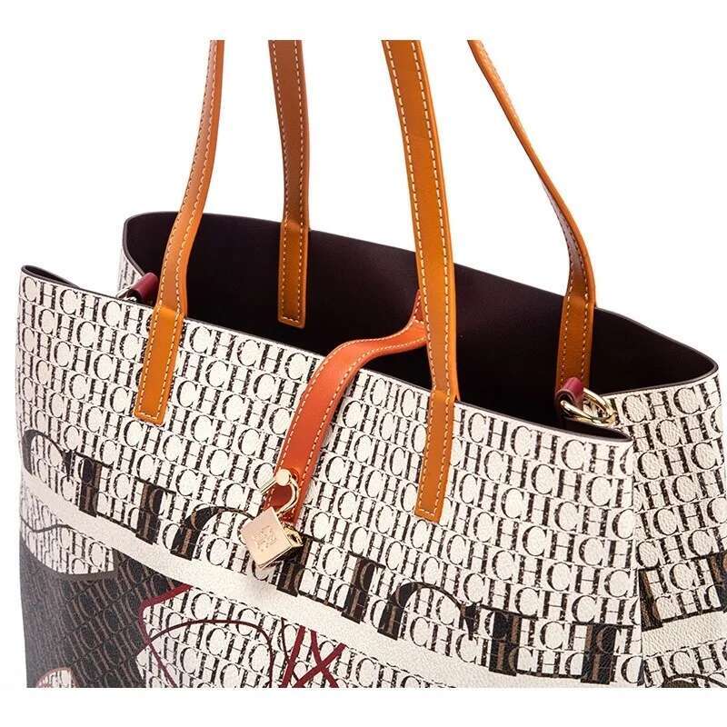 CHCH Women's Tote 2025 Brand Printed Large Capacity Handbag Mom Shoulder Shopping Bag