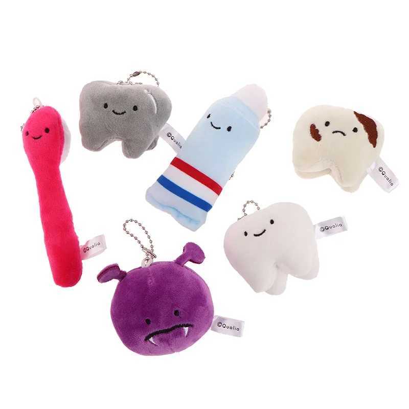 6pcs Cute Fun Plush Doll Toy Cartoon Stuffed Tooth Toothpaste Toothbrush Dolls Keychain Bag Pendant For Kids GiftsXJ251125