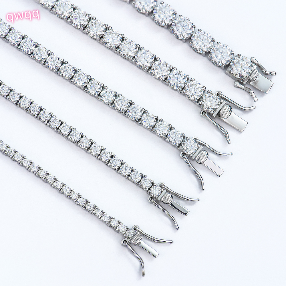 Classical Style Hot Sale Tennis Necklace 925 Sterling Silver with Moissanite Hip Hop Fashion for Gift Personal Use Silver Plated