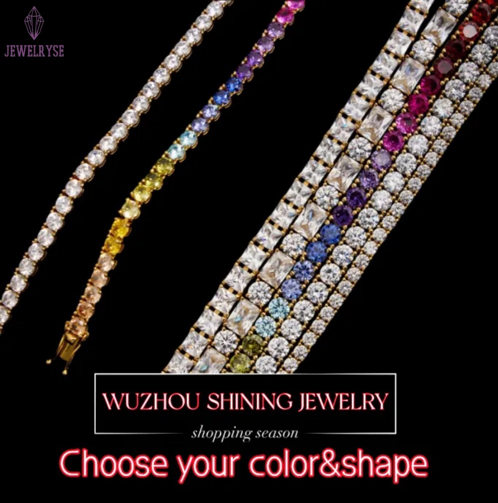 Fashion Jewelry Hip Hop Necklace Pass Dia Tester 5mm Vvs Moissanite Iced Out Tennis Chain for Men Women