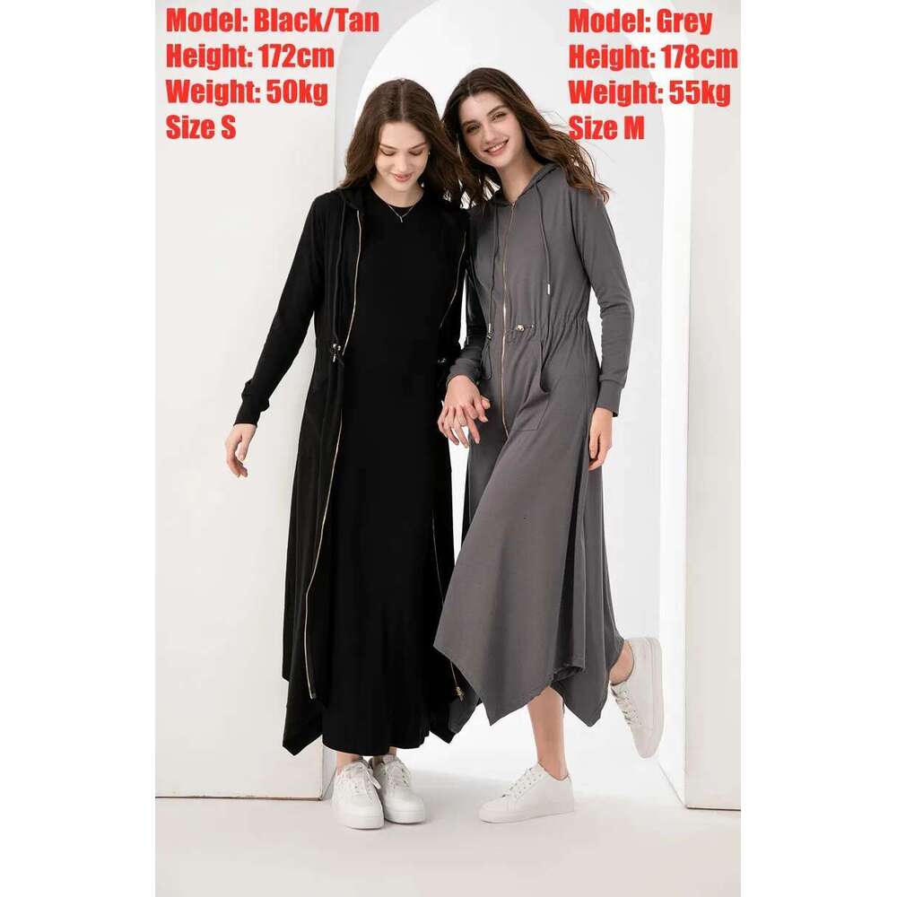 AS Aw2024 Fashion Spring/Summer Woman Clothes Modal Fabric Loose Style Gold Zipper Dress (Ship Out In 24 Hours)