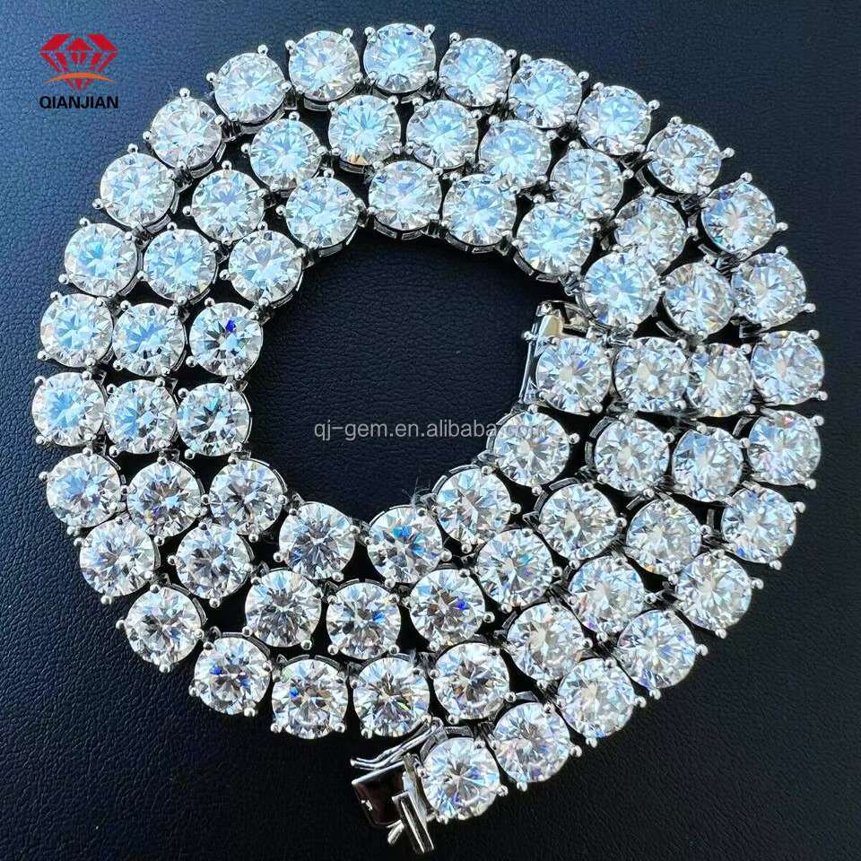925 Sterling Silver Hip Hop D VVS Moissanite Diamond Tennis Chains 4mm 5mm 6mm Tennis Necklace Mossanite Jewelry for Mens Women