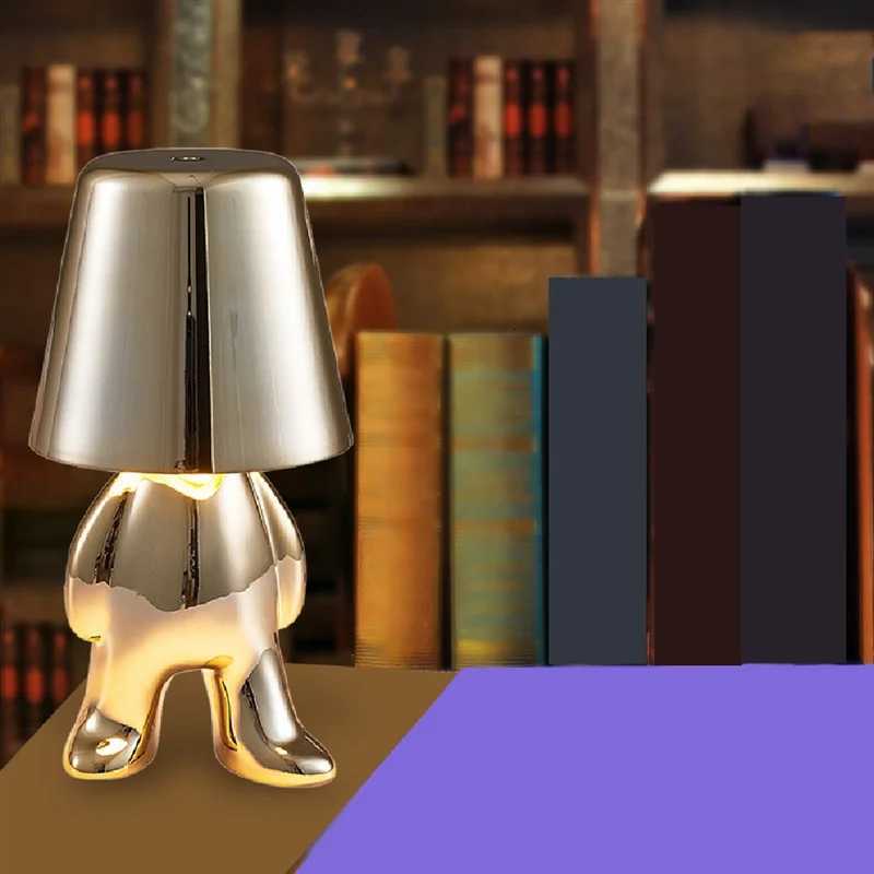 ABLN-Touch Adjustable Switch Night Light LED Night Light Bedroom Desktop Decorative Reading Lamp GoldM251125