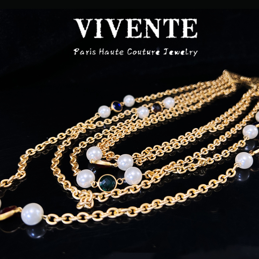 Womens jewelry set Brazilian gold necklace colorful artificial stone bracelet hollow n gift banquet jewelry 241106