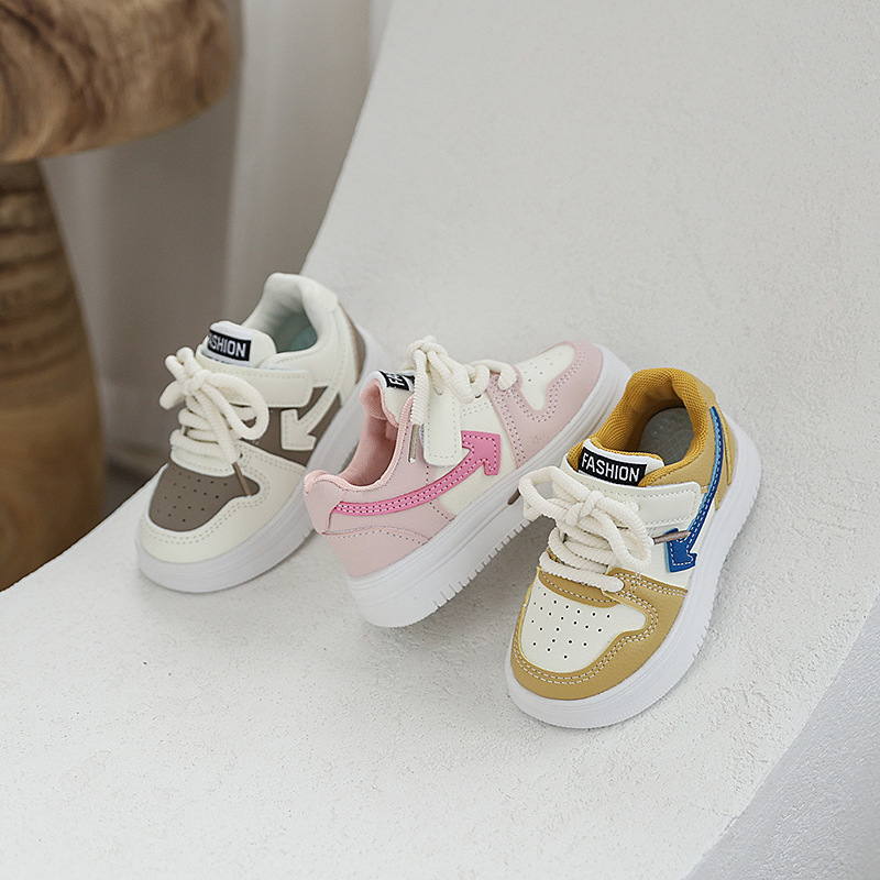 New design Shoes 2025 Autumn New Casual board shoes Anti-slip soft sole soft leather surface Breathable outdoor sports shoes for boys and girls Free S