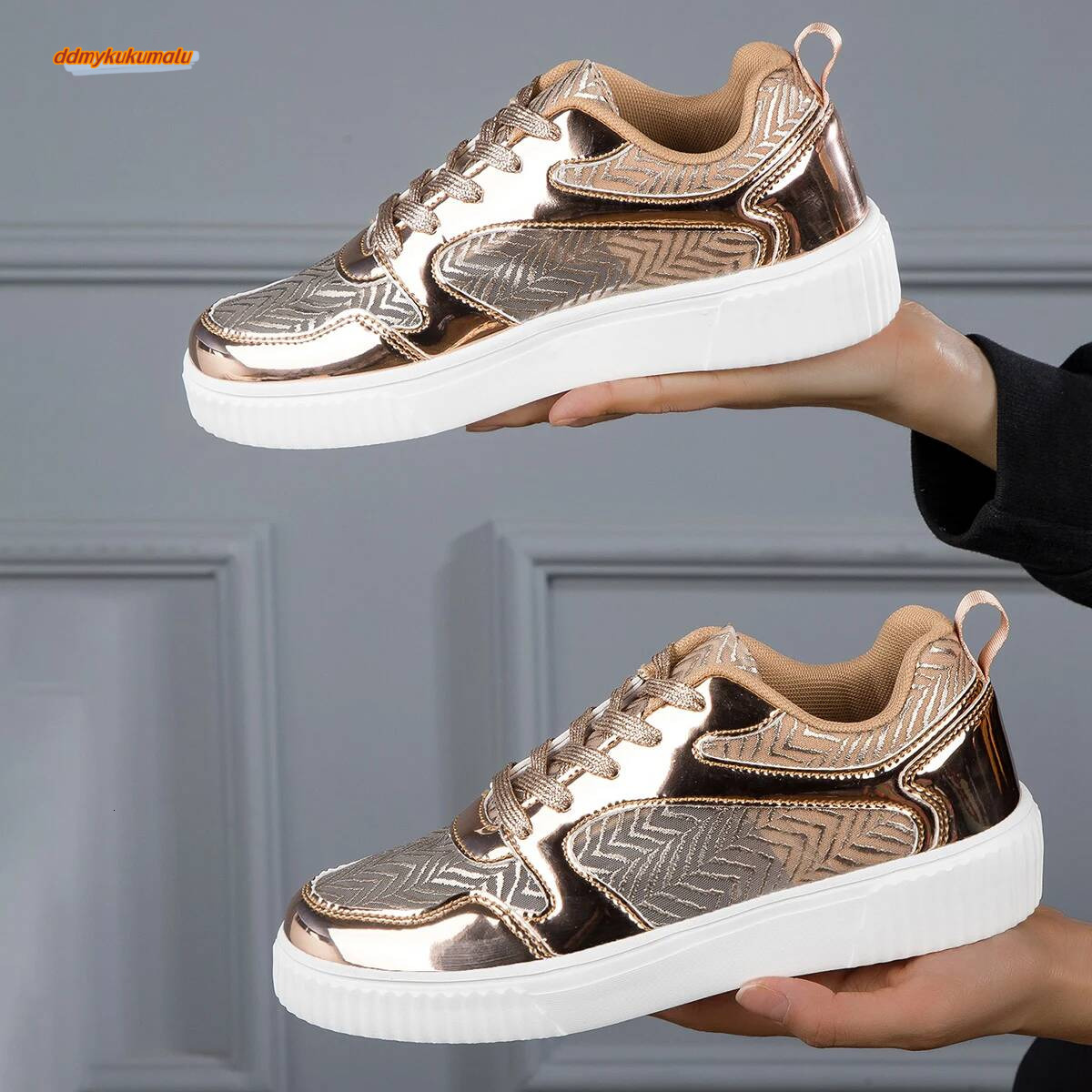 Metal Color Sneakers Casual Vulcanized Sport Fashion White Shoe for Woman Flats Shoes Summer Breathable shoes Women ddmykukumalu
