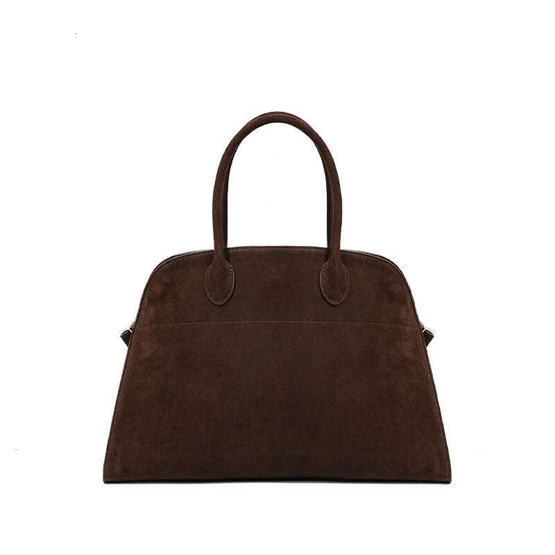 Margaux15 Deerskin, Maillard High Frosted Cowhide Handbag For Women Genuine Leather High-Grade Large-Capacity Suede Tote Bag