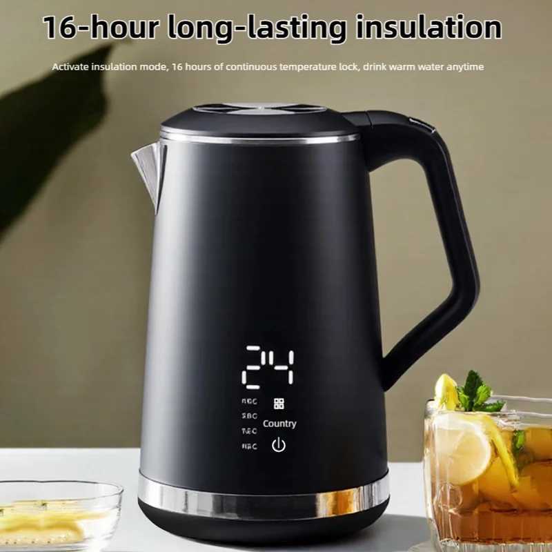 16L intelligent insulation electric kettle 304 stainless steel double insulation digital display kettle 1500W fast heating C251125