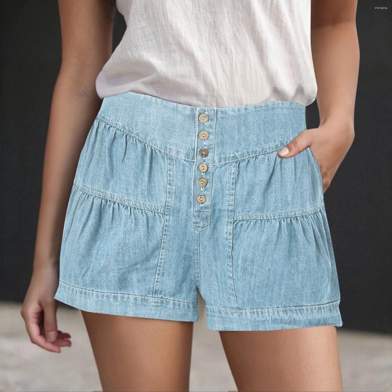 CNLONGBIDA Women's Shorts Streetwear Denim Short Pants Summer Baggy Jeans High Waisted Flowy Wide Leg Jean Casual Plus Size Straight