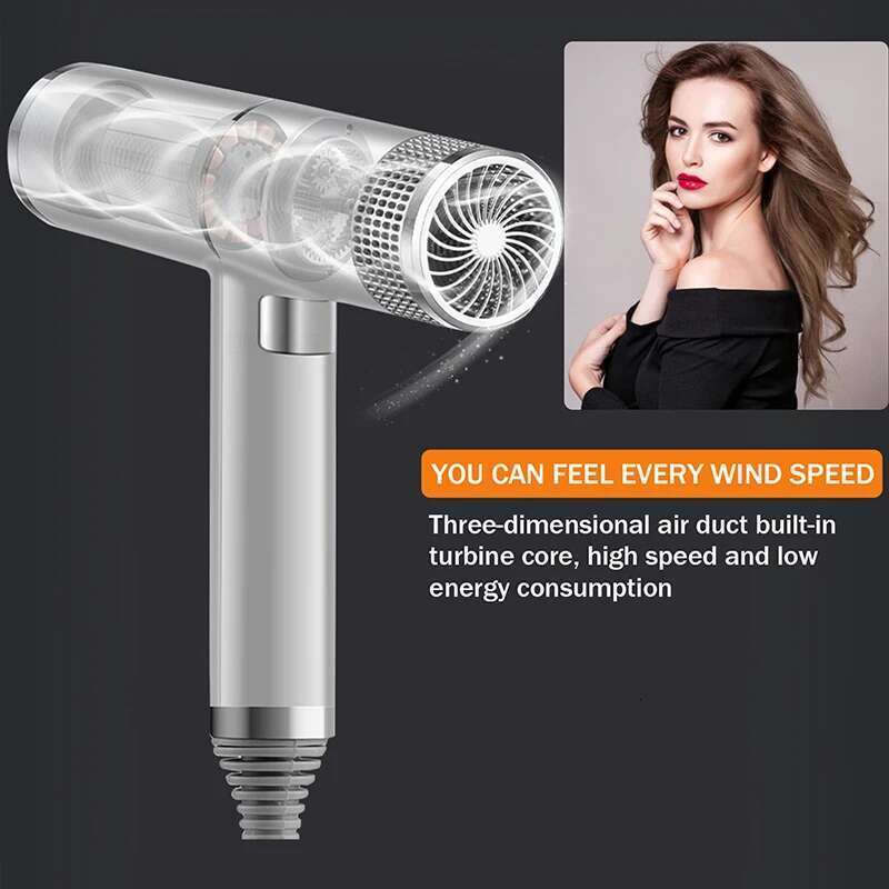 Professional Leafless Hairdryer Anion Temperature Control Blow Dryer Hot &Cold Wind Hair Styler