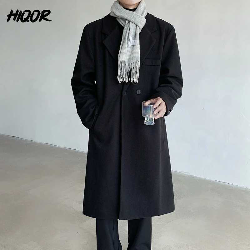 Autumn Winter Loose Fit Casual Jacket for Men Stand Collar Korean Style Mens Long Overcoat Knee-Length Fashionable Woolen CoatsT251125