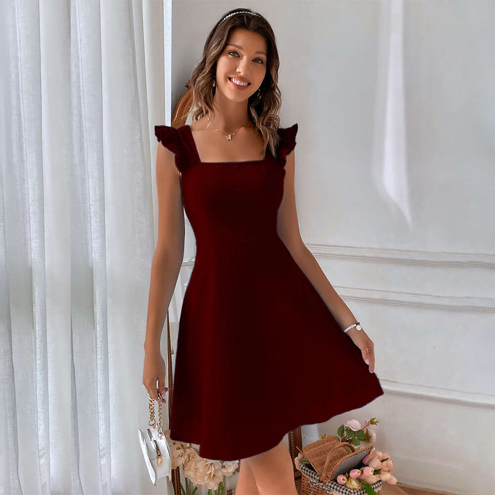 European and American women's rural style camisole sweet short skirt temperament commuting vacation beach dress 2025 new casual fashion trend clo