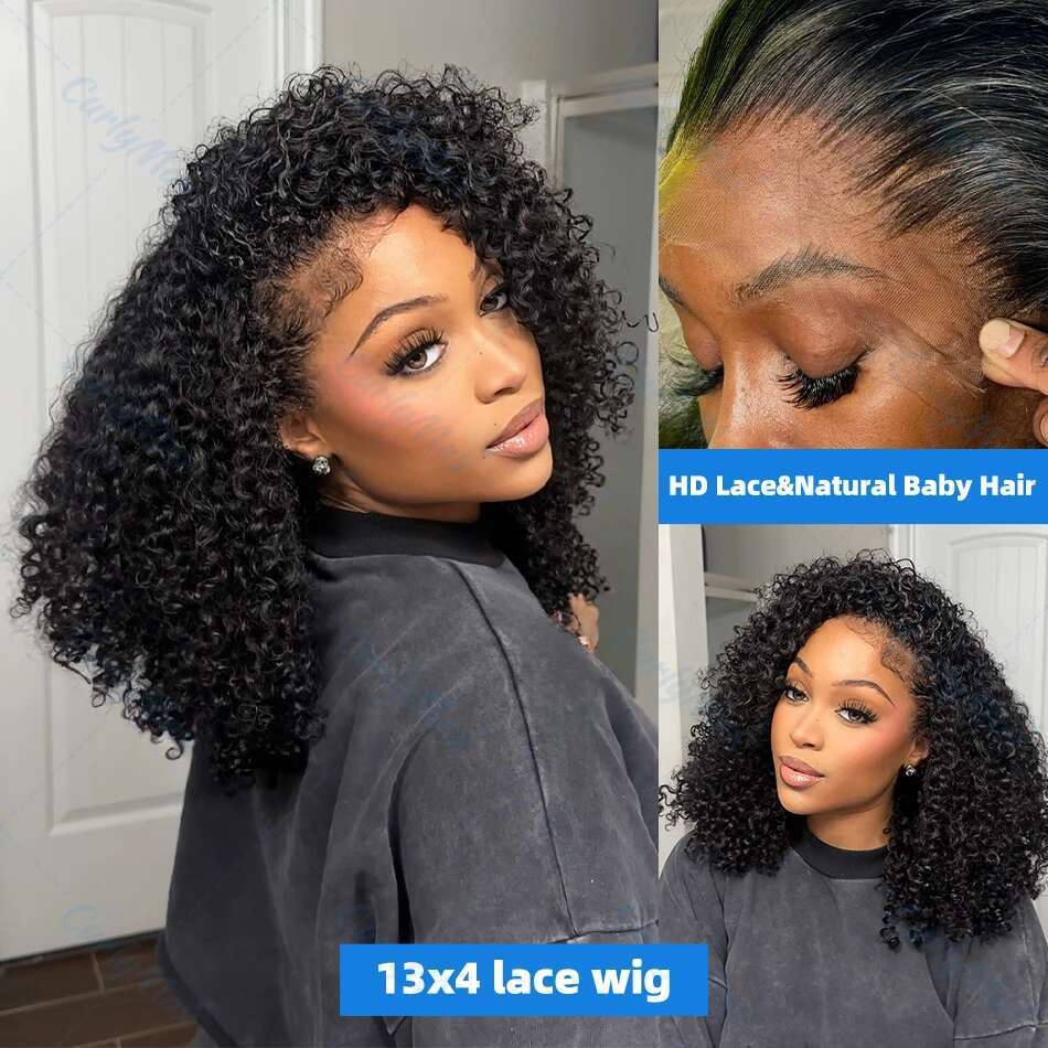 Short Bob 13X6 Frontal Wigs Glueless Afro Curly 13X4 HD Lace Front Human Hair Brazilian 5X5 Closure Wig