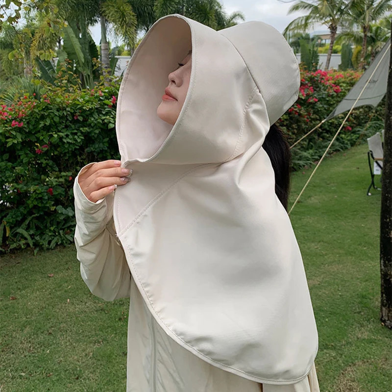 Summer Outdoor Sun Protection Hat for Woman UV Protective Large Shawl Sun Hat Fishing Climbing Travel Neckprotection Caps 250424