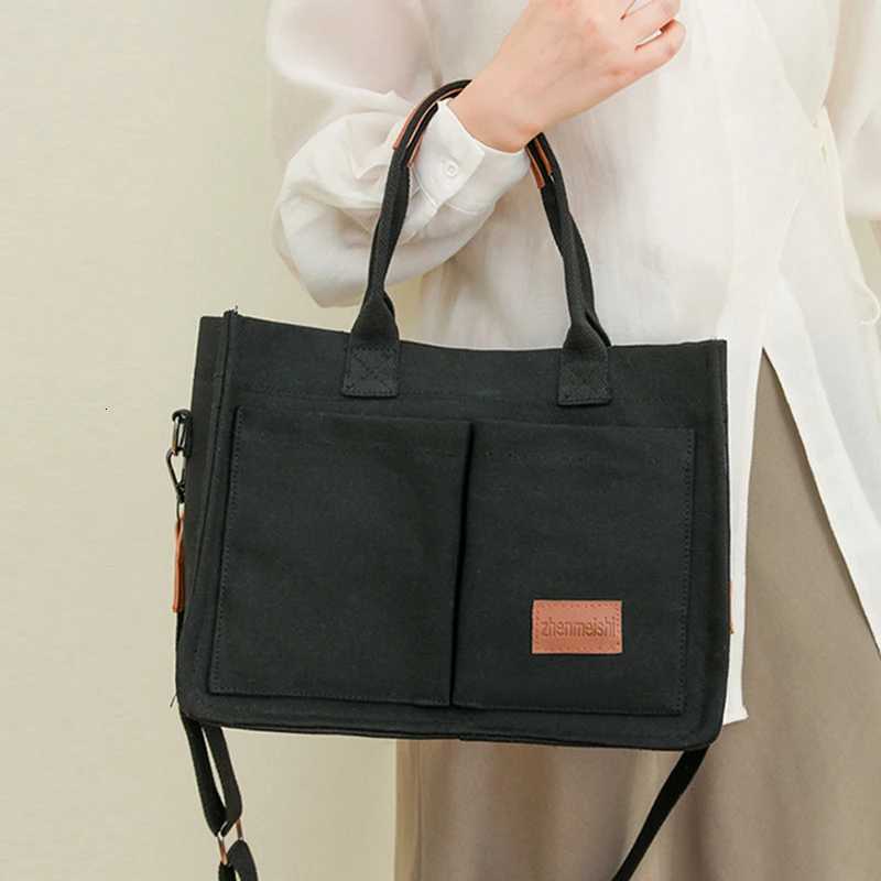 Womens Bag Large Capacity Canvas Bag For Women Handbag Tote Bag Multiple Outer Pocket Womens Shoulder Bag ShoppingT251125