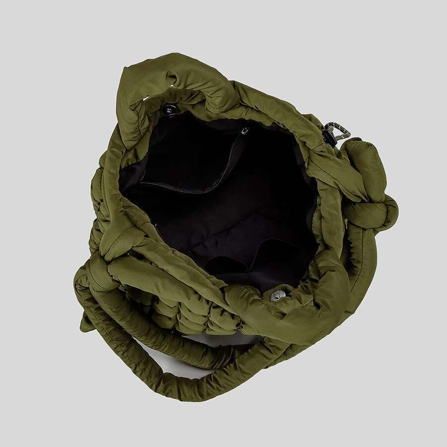 Designer Bag 2025 Casual Nylon Quilted Tote Knotted Strap Soft Puffer Women Handbag Padded Shoulder Crossbody Bags Large Capacity Shopper Bag Luxury B