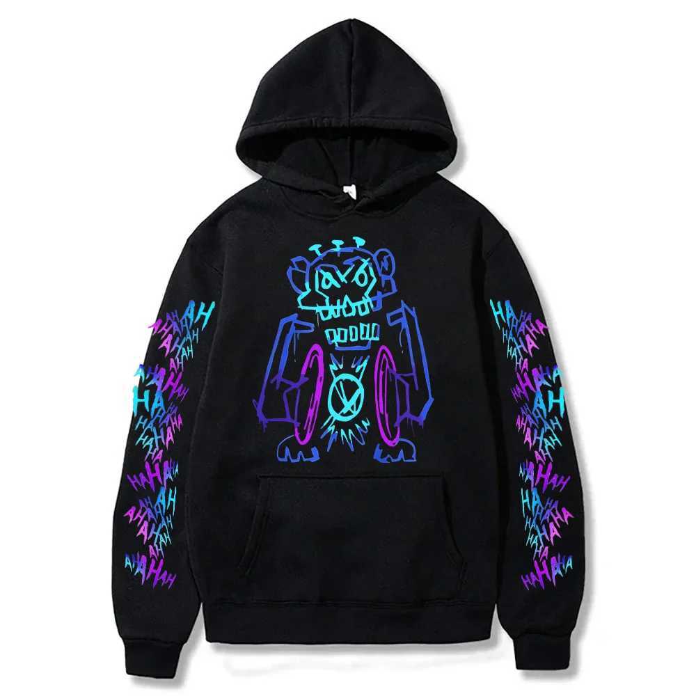 Arcane Jinx Hoodies Hot Anime Monkey Graffiti unisex double-sided street sweatshirt Harajuku Grunge aesthetic Pulleys M250425