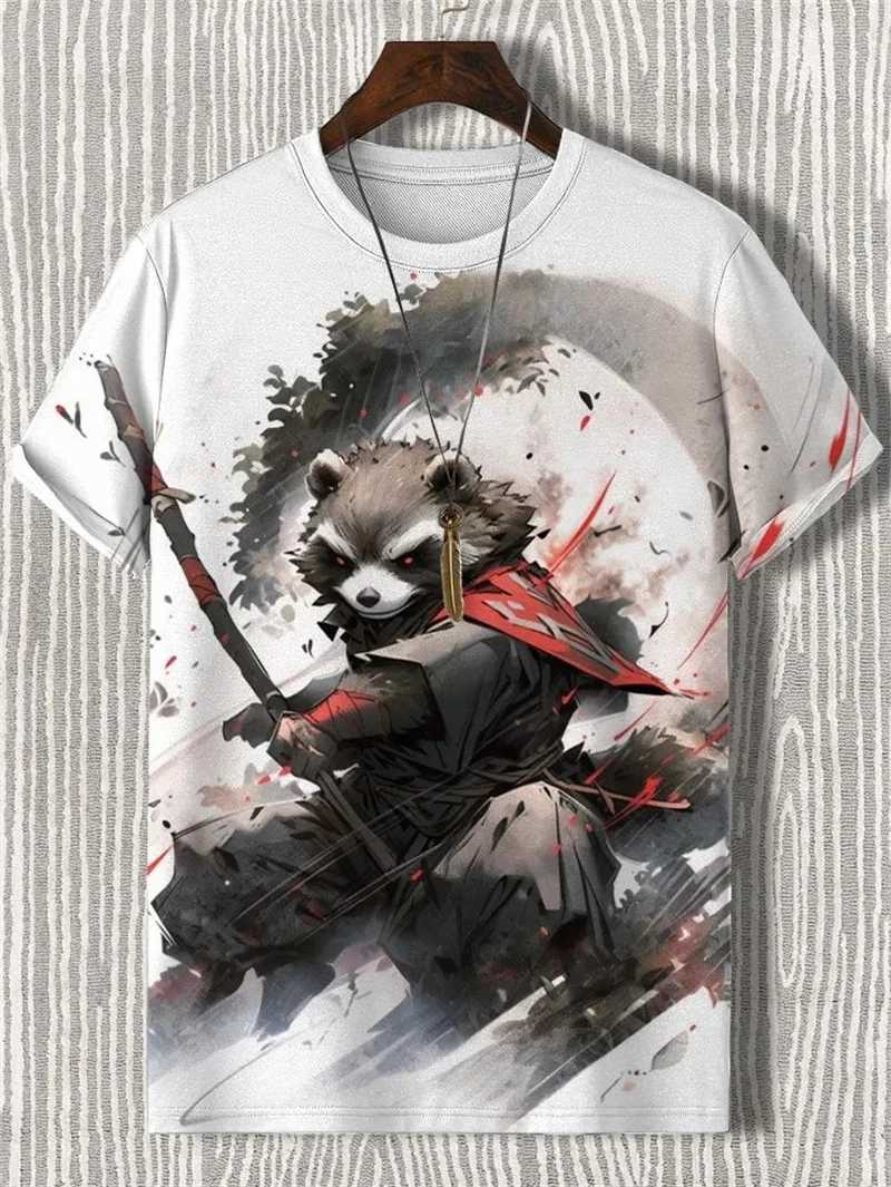 Japanese ukiyo-e mens graphic T-shirt fashion trend short sleeved 3D printed summer T-shirt cool streetwear Harajuku T-shirt W250425