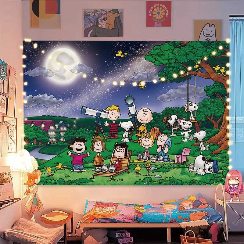 Miniso Christmas Tapestry Wall Hanging Decor Kids Adult Bedroom Dorm Background Cloth Healing Style Party DecorationM251125