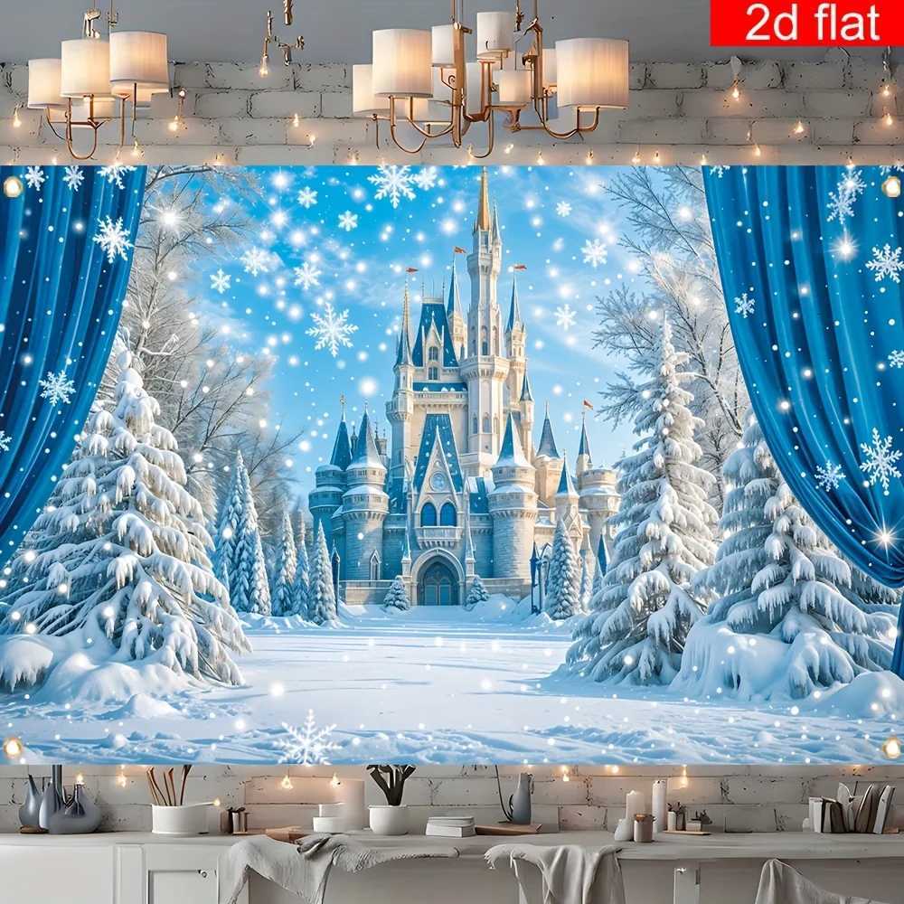 VIKAMA Winter Wonderland Decorative Banner Ice Castle Christmas and New Year Family Office Classroom Wall decorationM251125