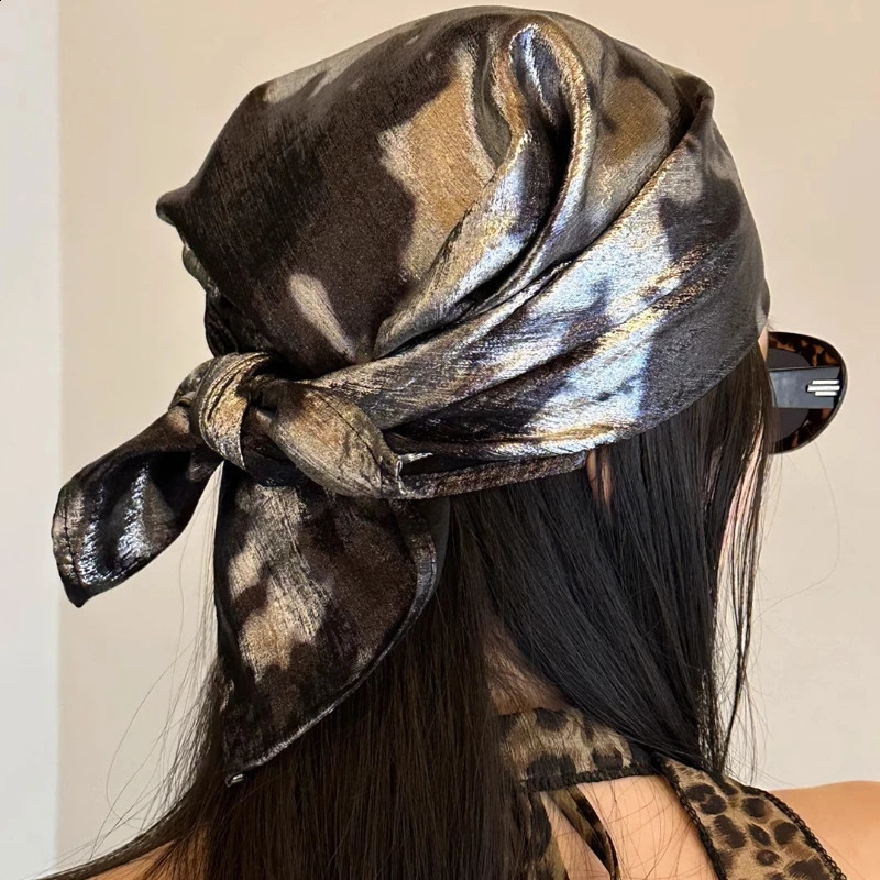 Retro Spicy Style Headscarf Hat for Women Summer Y2k Square Scarf Hip-hop Kerchief Korean Series Versatile Headband 250424
