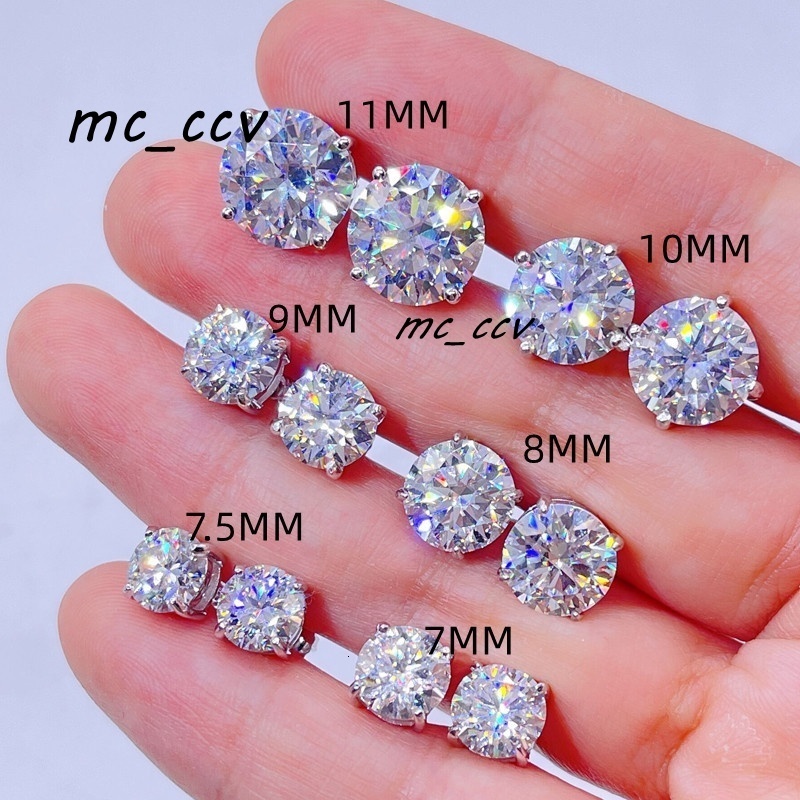 Classic Design 925 Sterling Silver Screw Back GRA Certificated Diamond Moissanite Stud Earrings