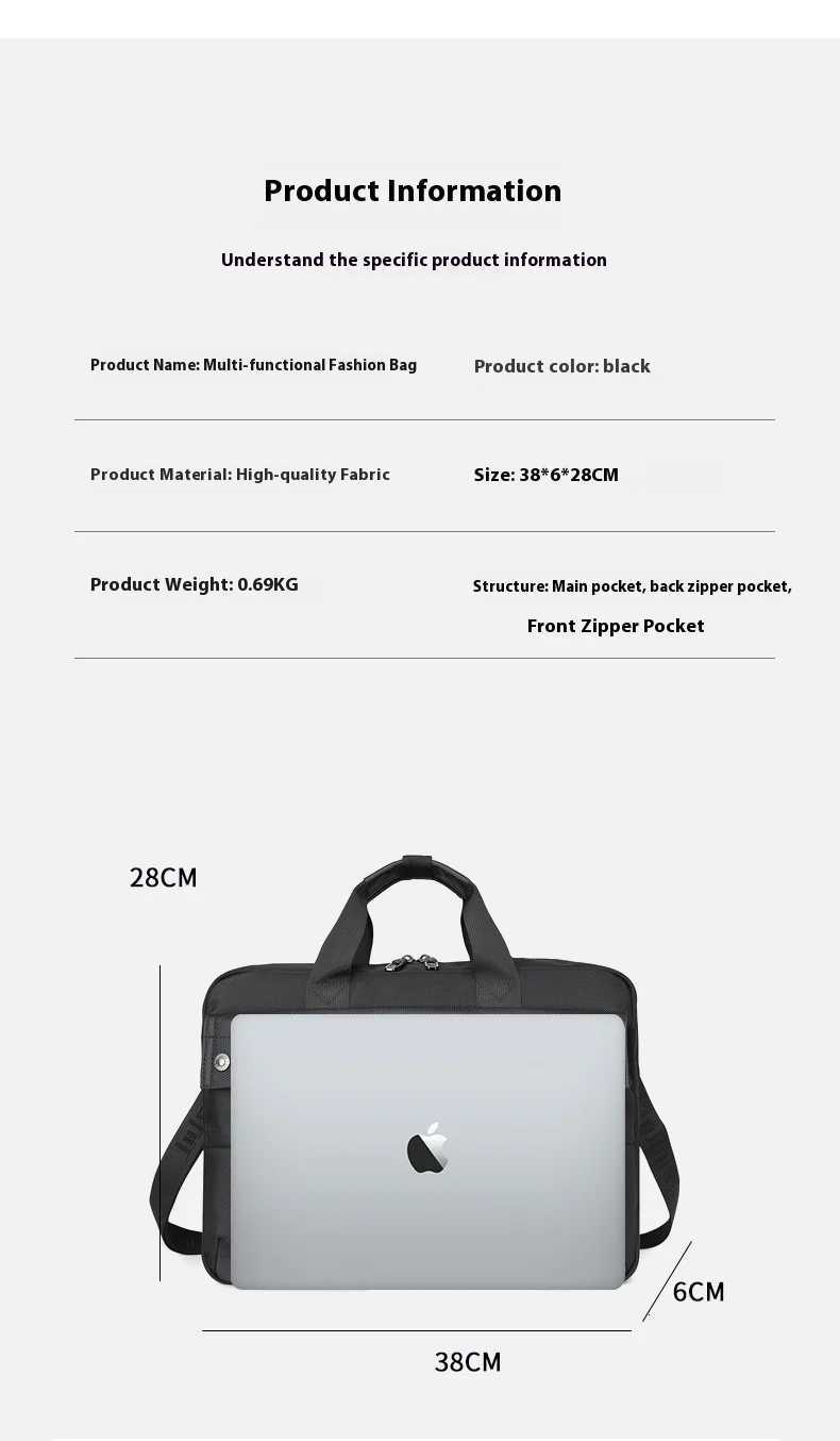 Leastat Briefcase for mens business trip large capacity crossbody bag cross-border business office shoulder bagT251125
