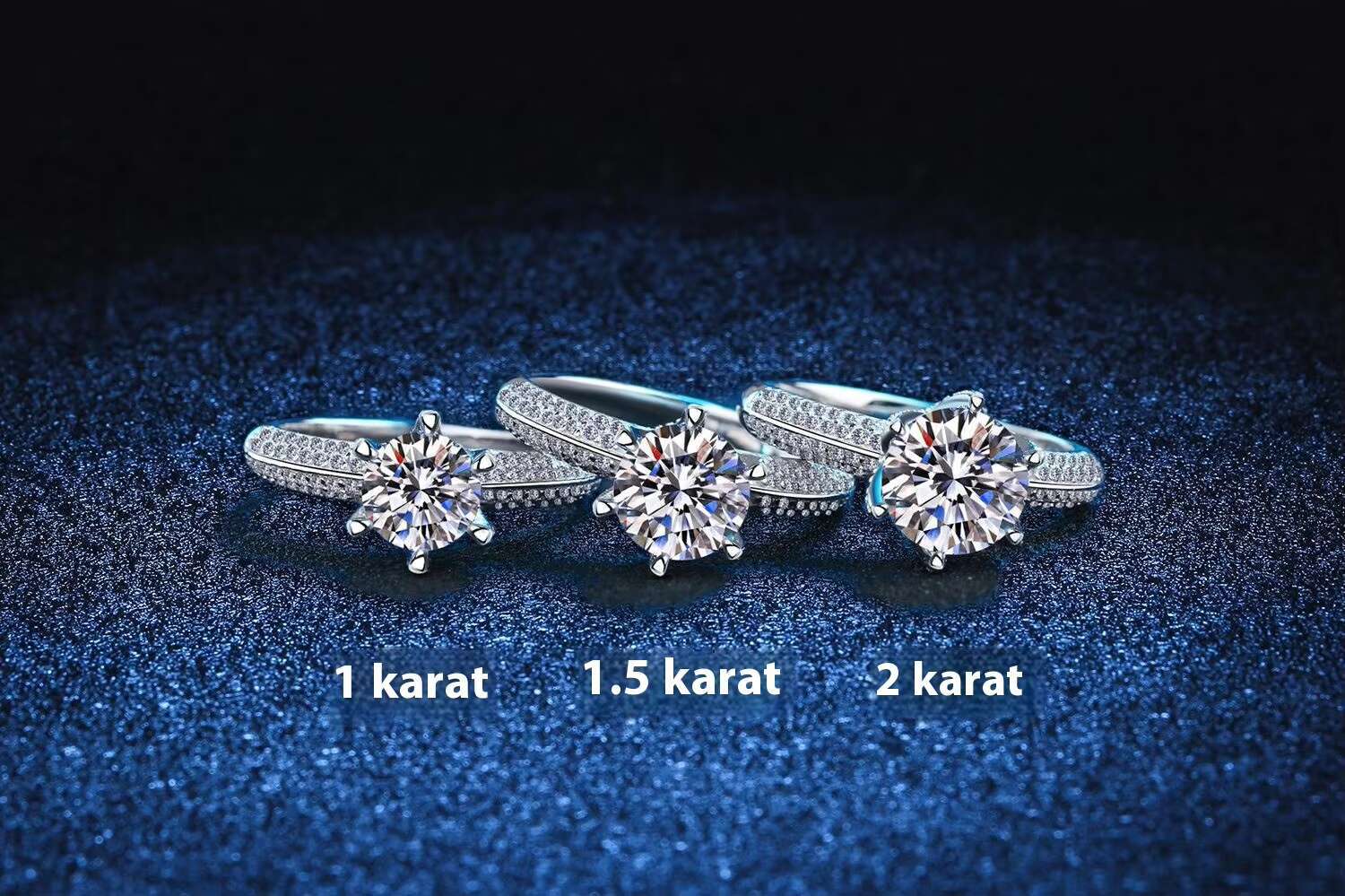 1-3 Karat Moissanite Rings Elegant and Luxurious Jewelry Accessory S925 Sterling Silver Half Ring