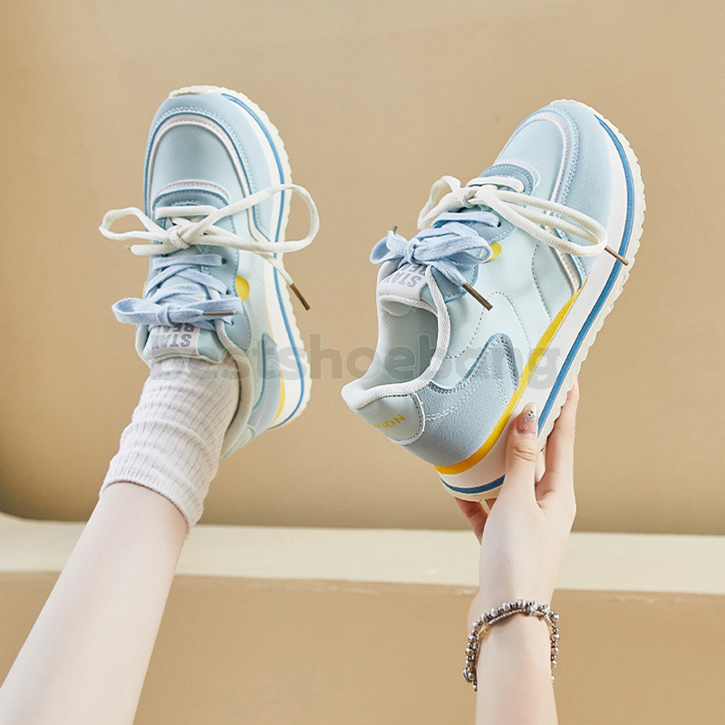 New Designer Women Shoes Tenis Sneakers Womens Trainers Thick Sole Height-increasing Casual Comfortable Fashion Light Yellow Blue Green Runner Sport O