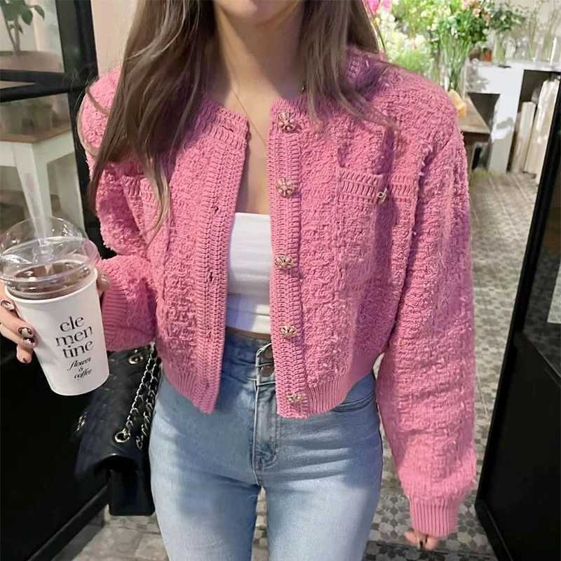 Knitted Sweater Women Cardigans New Long Sleeve O-Neck Unique Knit Sweater Cardigan Women Tops Knitwears Sueters De Mujer Q1110T251125