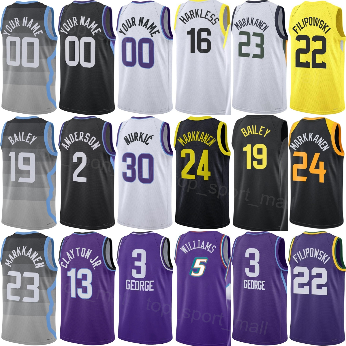 Print 2026 City Basketball Lauri Markkanen Jerseys 23 Kid Man Women Keyonte George 3 Walker Kessler 24 Isaiah Collier 8 Svi Mykhailiuk Ace Bailey Brice Sensabaugh