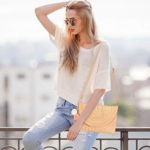 Shoulder Bag Women Straw Clutch Crossbody Wallet
