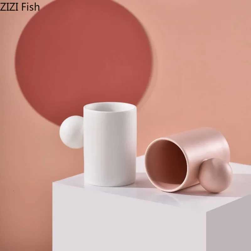 Creative Cotton Candy Shaped Ceramic Cupsaucer Dining Table Coffee Cup Mugs Afternoon Tea Teacup Milk Tea Fruit Juice Container Y251125